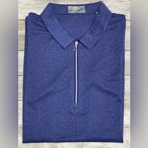 Callaway Ladies 1/4 Zip Sleeveless Heathered Blue Polo Shirt Size XL